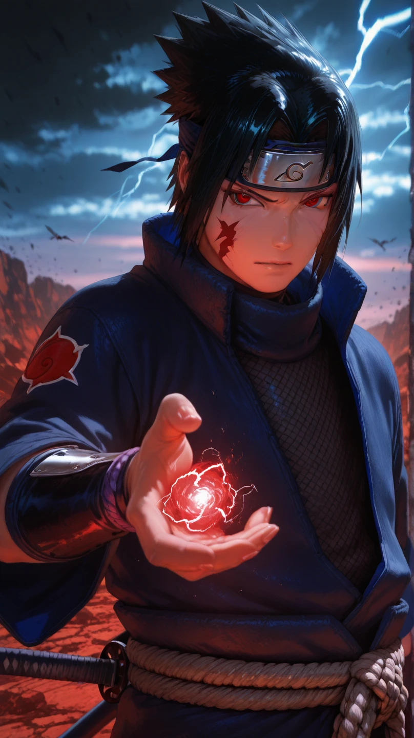 absurdres, highres, ultra detailed, HDR, masterpiece, best quality, Ryomen Sukuna, black hair, expressive red eyes, Jujutsu Kaisen, solo, sexy man, handsome, black scarf, white kimono, red blood water, purple moon, magical, pink hairs, yuji Itadori's body takeover, no watermark, serious, dynamic pose, realistic style, 3d cg model
