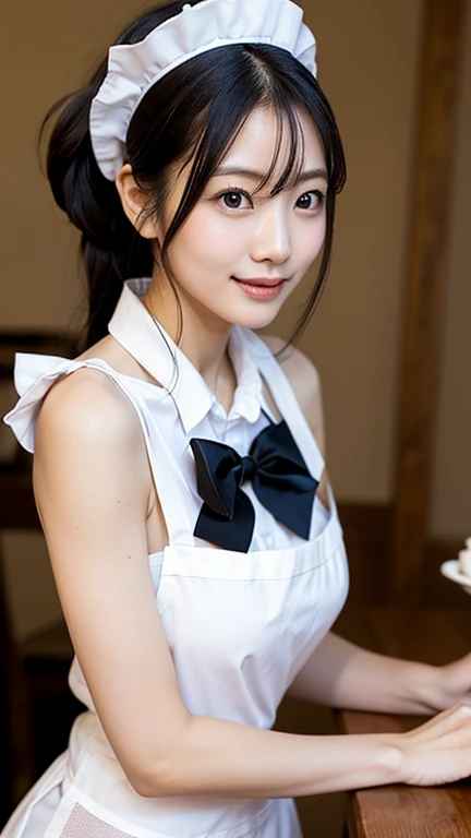 masterpiece, highest quality, 1 girl, Beautiful face in every detail, ((black Nurse)), Bent over, Down blouse, Smiling Short Hair, Wavy Hair, Twin tails, Gray Hair, Some unbuttoned nurse uniforms, (Small breasts), Pouting, Kissing Face