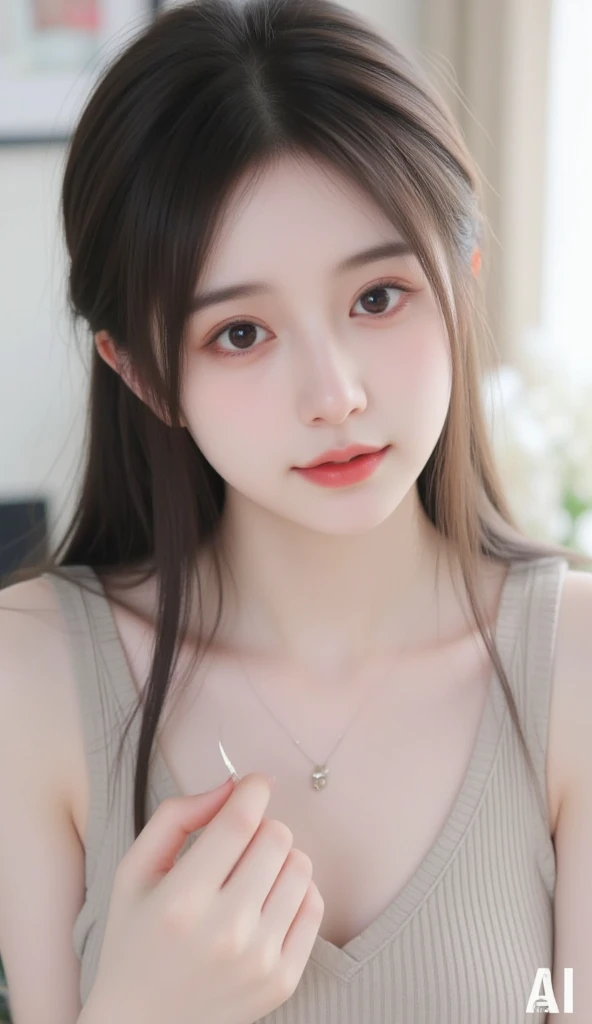 don't have clothes,The chest is large,The face does not change,femele,is shy,chest baring,nedium breasts