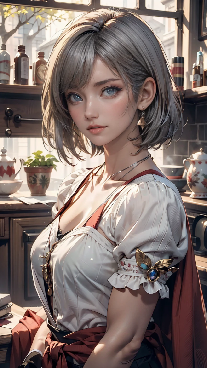 <lora:add_detail:0.5> <lora:copax_charm_eu:0.0> (photorealistic, masterpiece, best quality, intricate),  face smiling,  seductive pose,
ciel alencon, silver hair, grey eyes, short twintails,white shirt, underbust, puffy long sleeves, skirt, fingerless gloves <lora:godeater_cielalencon:0.45>