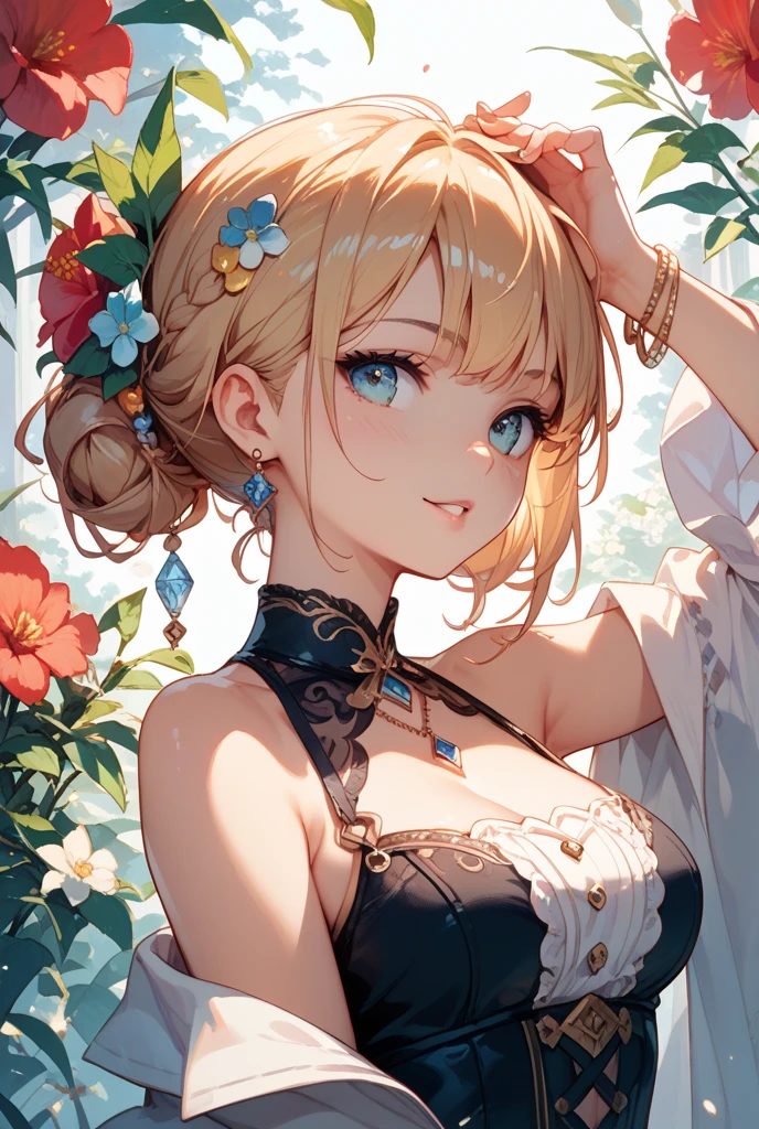 (((Masterpiece))), (((Highest quality))), ((Ultra-detailed)), ((Super fine illustration)), ((Ultra-fine painting)), (16K highest quality wallpaper:1.4), (Upper body:1.6), HDR, (Highly detailed and delicate illustration style:1.8), Detailed skin texture, Detailed cloth texture, Extreme detailed description, (T-masterpiece), (Highly detailed face:1.4), (Highly detailed fox ears:1.2), (Highly detailed beautiful (golden-brown:1.4) half-updo:1.2), (Highly detailed beautiful blue eyes:1.2), Original, RAW photo, Professional, Intricate details, Super details, (Perfect anatomy:1.4), (Highly detailed hands:1.2), (Highly detailed fingers:1.2), (Highly detailed fingertips:1.2), (27-years-old), Real, (Solo:1.8), ((A very beautiful and attractive fox fashion model:1.4)) BRAKE (Beautiful and adorable fox ears:1.6), (Highly detailed and delicate fox ears:1.4), (Beautiful and well-shaped big breasts:1.2), (Beautiful and well-shaped buttocks), (Beautiful and shiny (golden-brown:1.2) half-updo:1.4), (Highly detailed and delicate (golden-brown:1.2) half-updo:1.2), (Beautiful and clear blue eyes:1.6), (Highly detailed and delicate blue eyes:1.2), (Highly detailed face:1.4), (Smile:1.5), (Blush:1.4), (Looking at viewer:1.4), (Celebration:1.4) BRAKE ((((Bright Red:1.3) Off-the-shoulder and cleavage furisode with floral pattern:1.4), (Japanese traditional Off-the-shoulder and cleavage costume:1.2))) BRAKE (Concept-art:1.2) BRAKE (((Highly detailed and delicate Ise Grand Shrine in Mie Prefecture in the background just after noon:1.6), (Celebration:1.4), Torii gate of Ise Shrine:1.4, Very beautiful in the sunny sky background just after noon:1.4)) BRAKE