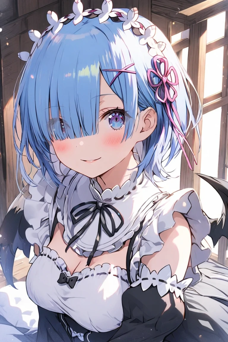 1girl,masterpiece, best quality, very aesthetic, absurdres,
Rem, Re:Zero - Starting Life in Another World - A demon maid with a deep loyalty and affection for the protagonist, Subaru, showcasing immense power and emotional depth.