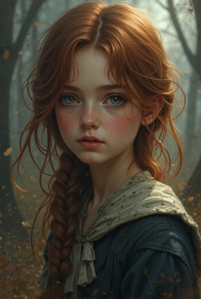 redhead girl,, epic realistic, faded, ((neutral colors)), art, (hdr:1.5), (muted colors:1.2), pastel, hyperdetailed, (artstation:1.5), warm lights, dramatic light, (intricate details:1.2), vignette, complex background, rutkowski