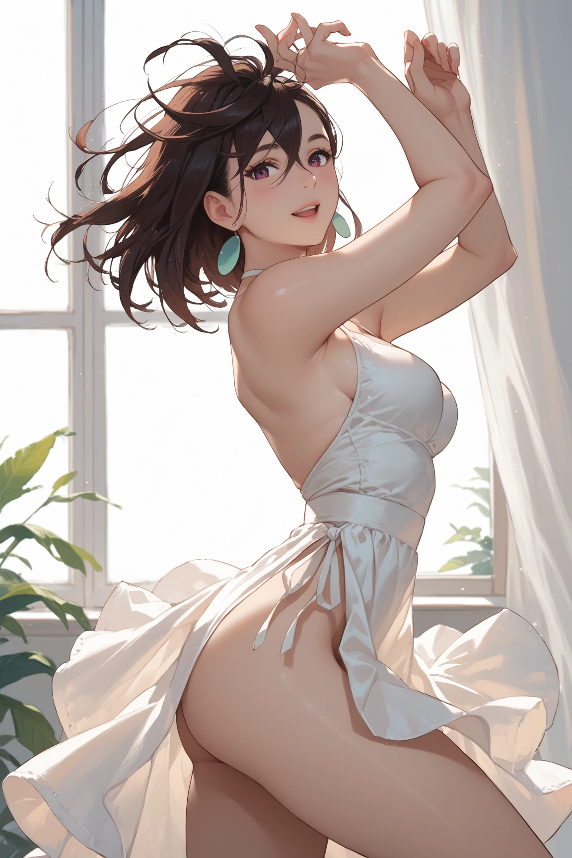 Sexy girl with vagina and don't wear dress