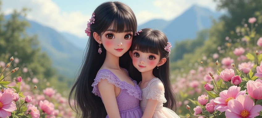 Children, Beauty, Kids, Sisters, sisterhood, 4k, Ultra HD, Realistic