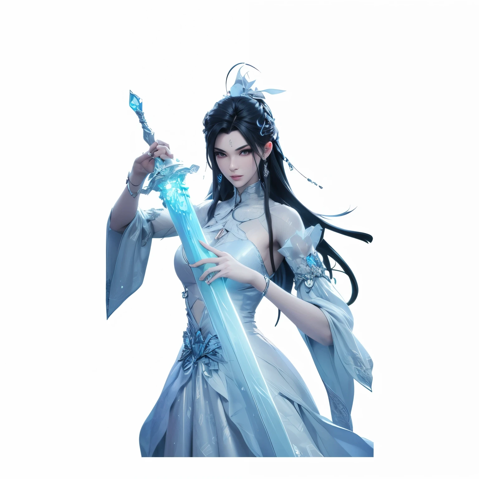 Front view of a woman,Extra large cup, are perfectly detailed,has exquisite facial features, Clothes are exquisite , Game Character Design ,3D Rendering
