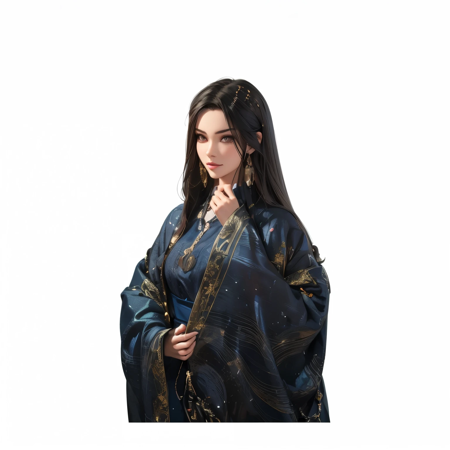 Front view of a woman，Extra large cup， are perfectly detailed，has exquisite facial features， Clothes are exquisite ， Game Character Design ，3D Rendering