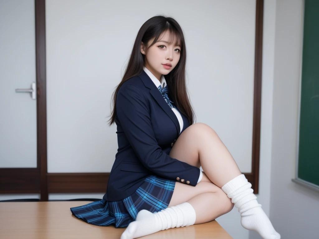 In public live broadcast，Girl posing with black stockings on city street, ????????????，curves, Seductive girl, ????? style, (sfv) safe to work, The girl crouched, Marin Kitagawa fanart, oppai, gapmoe yandere, Surrealism female students