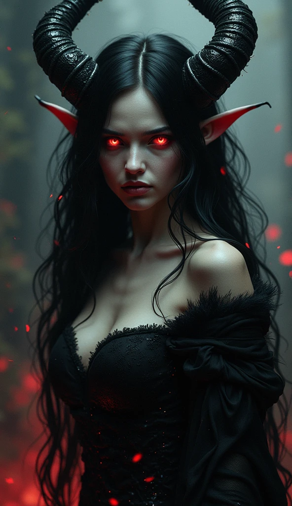 close up portrait of a succubus, beautiful detailed eyes, beautiful detailed lips, extremely detailed face, piercing eyes, alluring succubus, demonic features, horns, dark fantasy, gothic, chiaroscuro lighting, dramatic contrast, moody atmosphere, glowing skin, mesmerizing gaze, intricate details, cinematic composition, hyperrealistic, 8k, highly detailed, masterpiece