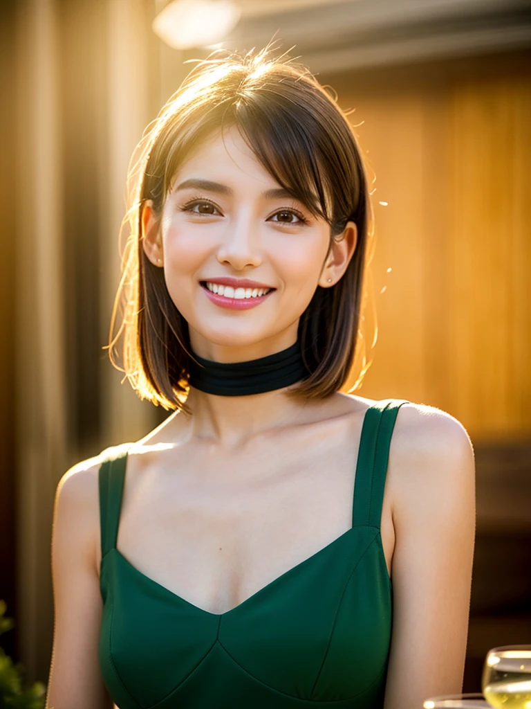 ((masterpiece)), ((Highest quality)), ((Complex)), ((Surreal)), (Realistic), (Mature Woman), ((There are no classes)), Very detailed, (1 female), Beautiful and exquisite, (Beautiful Teeth), Grin, Brunette Bob Hair, Brown eyes, ((blouse)), (Upper Body), (background:none), Perfect Eyes, Captivating eyes, Looking at the audience