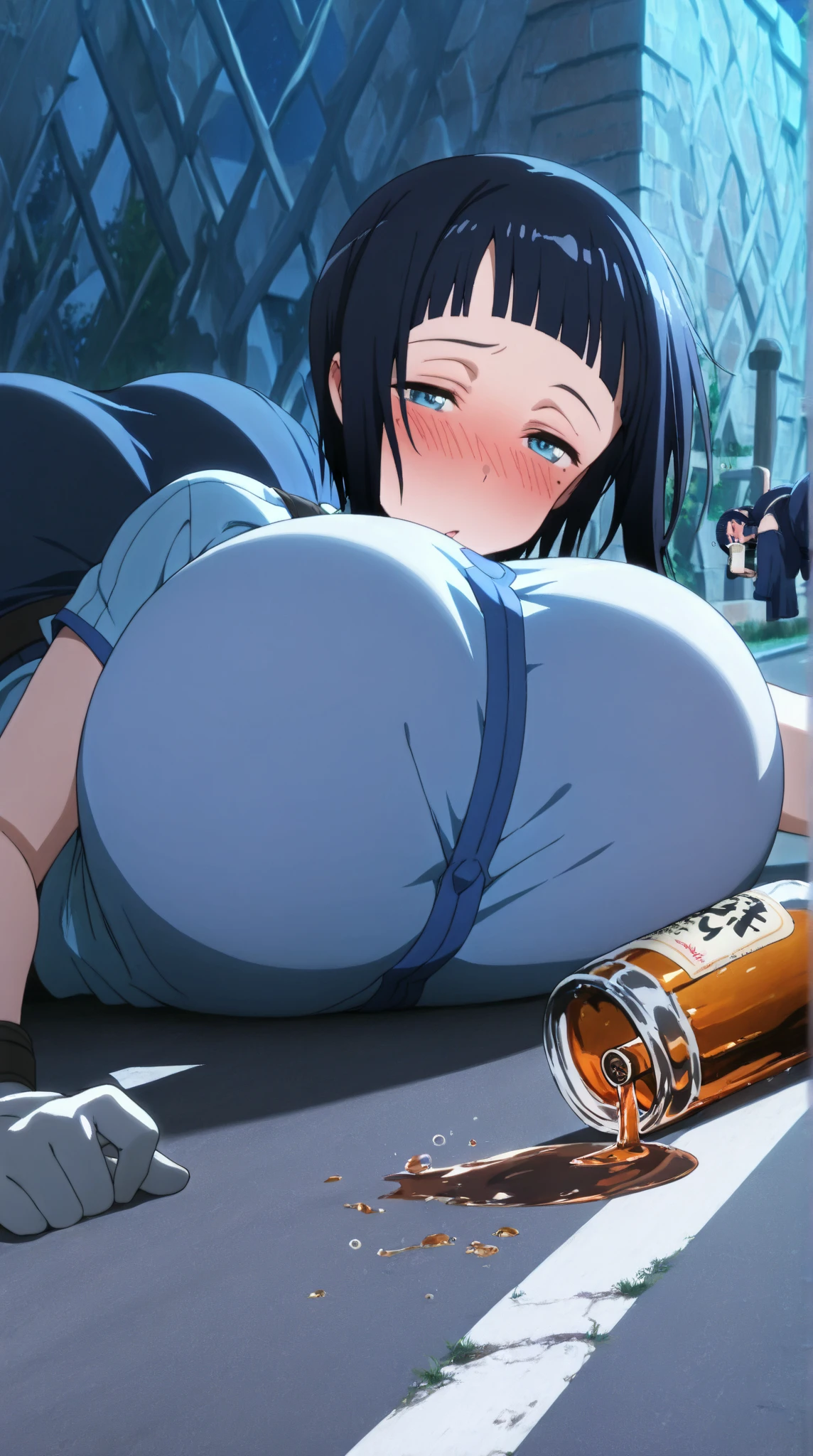 Shooting from behind、Cinema Lighting、Highest quality、Photo taken from outside a public telephone、Girl in a public phone、Huge breasts、(Kitagawa.Marine)See-through panties、high school girl、Stick your ass out、orgasm、Torn 、Sweat、Sweat、Sex、(Inserting the penis into the vagina:1.4)、、ペニスを膣にput in、put in、Browsing Caution、