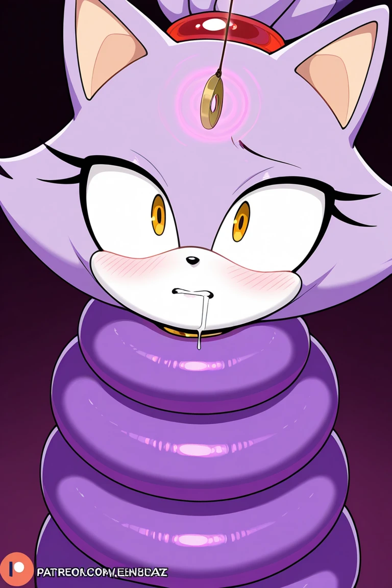 ((made by sssonic2 art style)), ((adorable cute cat face)), oval and circular cat head (color of her skin and face violet:1), focus on female furry cat, (oval and circular cat head), ((tall and imposing female body)), ((superiority and perfect body)), ((female bald cat face dressed only in a white scientist's lab coat, underneath her body is completely exposed, Her breasts, butt, and vagina:1 )), ((no hair anywhere on her body, no fur, total baldness, baldness:1)), Masterpiece, Best quality, Ultra high detail, violet body and face color, ((wet vagina, cum soaked)), (cum explosion), POV cowgirl position, FROM THE FRONT, 1 female cat, 1 human male, small human male, weak and skinny human male, ((cowgirl sex)), sex with a furry feminine woman who is a cute female purple haired girl cat, orange cat tongue, no hair anywhere on her body, pink cat nose, bare skin, thighs, tits, athletic, purple nipples, big oval eyes with black sclera and white pupils, orange tongue, ((purple inside her cat ears)), light pink cat nose, eyes black and white, ((long dark purple tail)), ((purple vagina)) ((completely smooth face)), ((violet female sphinx cat face)), ((sphinx cat head)), orange cat tongue, big breasts, adorable face, ((cute face)), voluptuous woman cat, cat vagina soaked with water and wet, ((white scientist's lab coat)), peeled cat with a evil face expression, ((serious face)), angry face, venus perfect body, ((only 2 normal purple cat ears, no hair on his head:1)), long peeled cat tail, cat teeth, Purple nipples, completely, high quality, Masterpiece, adorable and sexy but evil , Beautiful adorable perfect body, violet body and face color, Big black eyes with white iris, Cat mouth, cat teeth, bald body, ((long tail dark purple)), cowgirl sex in a laboratory, ((made by sssonic2art style))