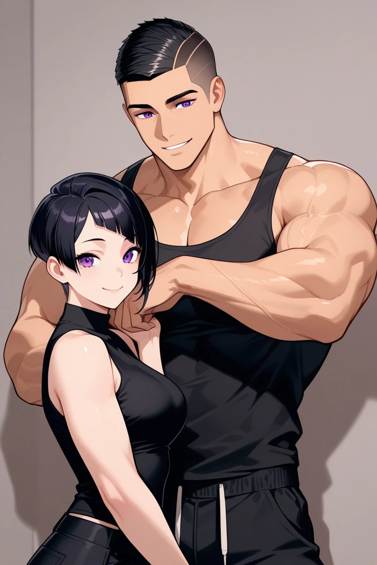 masterpiece, best quality,anime style, 1 girl,(((slender body))), (((small breast))),(((hot pants, white tanktop,red tie,glasses))),(((((a gorilla man grabbing the girl))))), ((((restrained, arms behind back)))),((((cum)))), (beautiful face), (((short hair))), (((straight hair))), ((((black hair)))),detailed beautiful skin, (perfect hands, perfect anatomy)