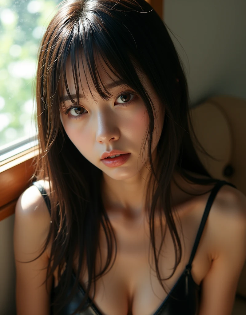 最high quality, detailed background, girl, (( unmanned euro_street)), ((random_wear)), Spread your legs in an M shape, sitting, pieces fly,最high quality, Super detailed, High resolution, High resolution, In 4K, In 4Kポートレート, masterpiece, 最high quality, high quality, High resolution, Super detailedな写真、(natural skin texture、fine skin、hyper realism、Super sharpness)、very refined muscles、(very detailed、fine skinの質感、intricate details、written boundary depth、bright lighting、(lighting from below)、beautiful face、(realistic face)、realistic eyes、美しいfine eyes、realistic skin、beautiful skin、surreal、very detailed、golden ratio、most beautiful image in the world, Location was great.、(movie lighting)、Detail emphasis, beautiful lighting、sharp focus、various poses、Super detailedな顔、fine eyes、more hair、brown hair、long hair、beautiful hairstyle、detailed face、cleavage、(big breasts)、((close up of face))、incredibly stupid, ridiculous,
