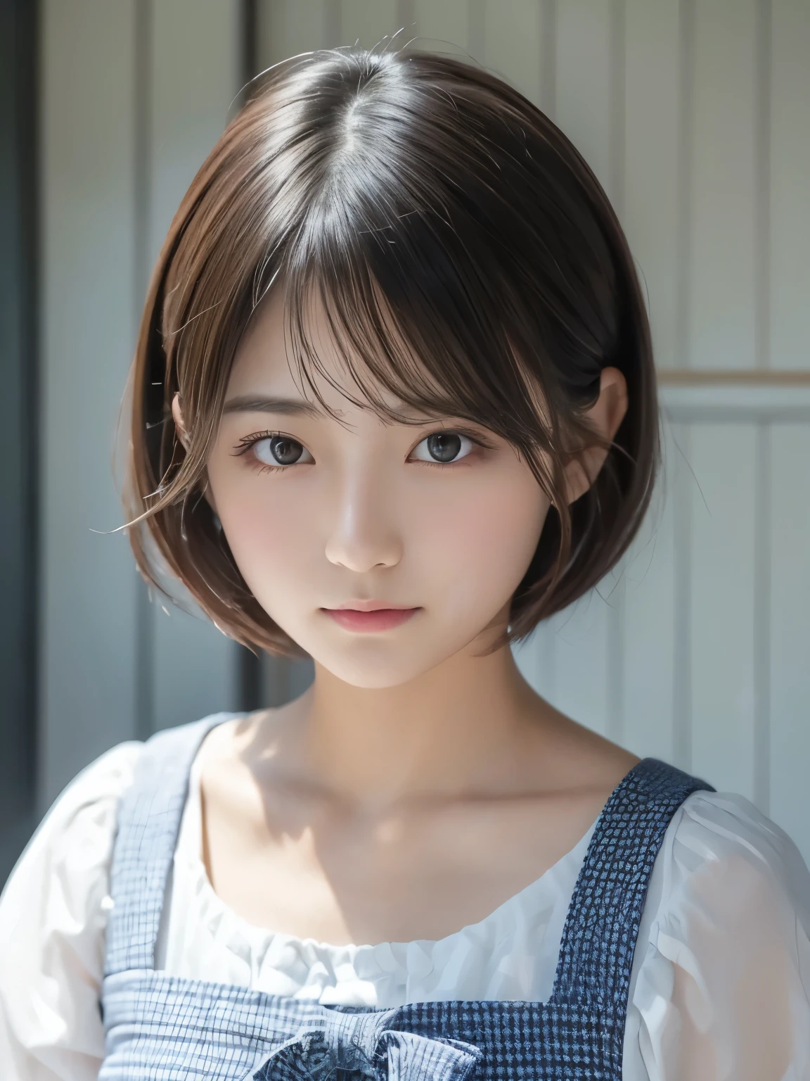 ( best quality:1.5), 1girl, solo,short hair, round face, Japanese,