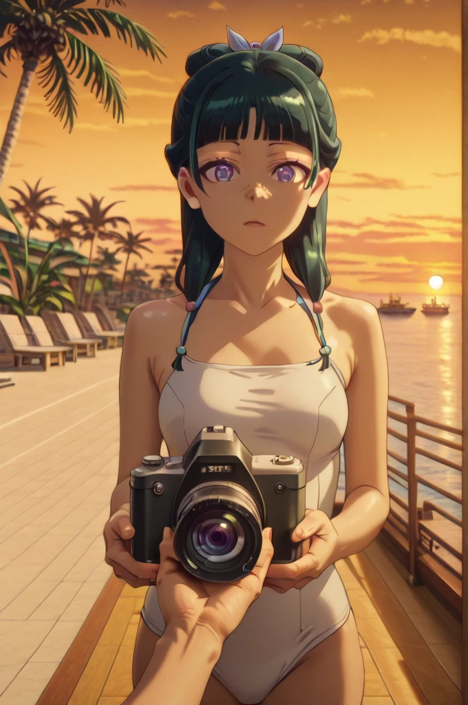 best quality, 1990s \(style\), retro artstyle, solo, cowboy shot, 1girl, red hair, long hair, ponytail, blue eyes, (tan, dark skin:1.3), large breasts, micro bikini, wristband, headset, holster, backpack, holding camera, camera, sweat, wet, perfect hands, wind, looking at viewer, beach,
<lora:envybetterhandsLocon_beta2:1> <lora:cateye_v3b_4:3>