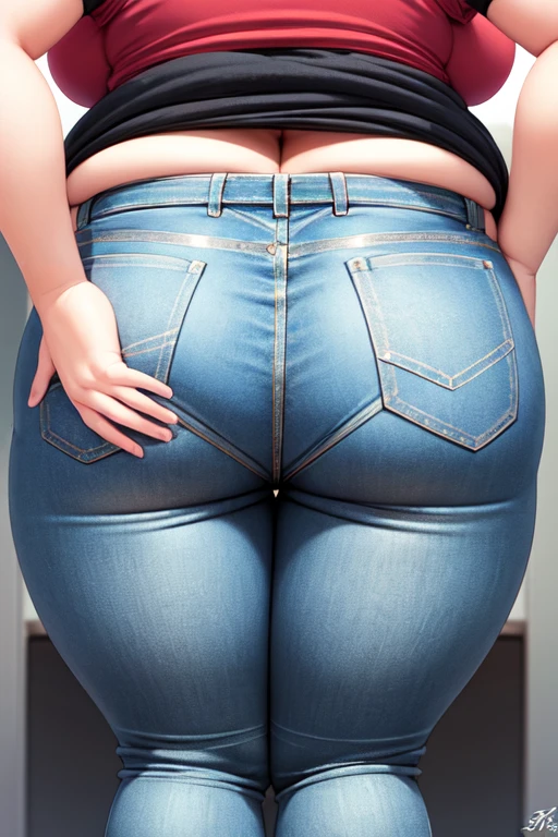 (Curvy:1.8), latina, (one person), (straight black hair), (wearing skin tight jeans:1.4), (thigh high boots), (tan skin:1.4, (wide hips), (thick thighs:1.6)
