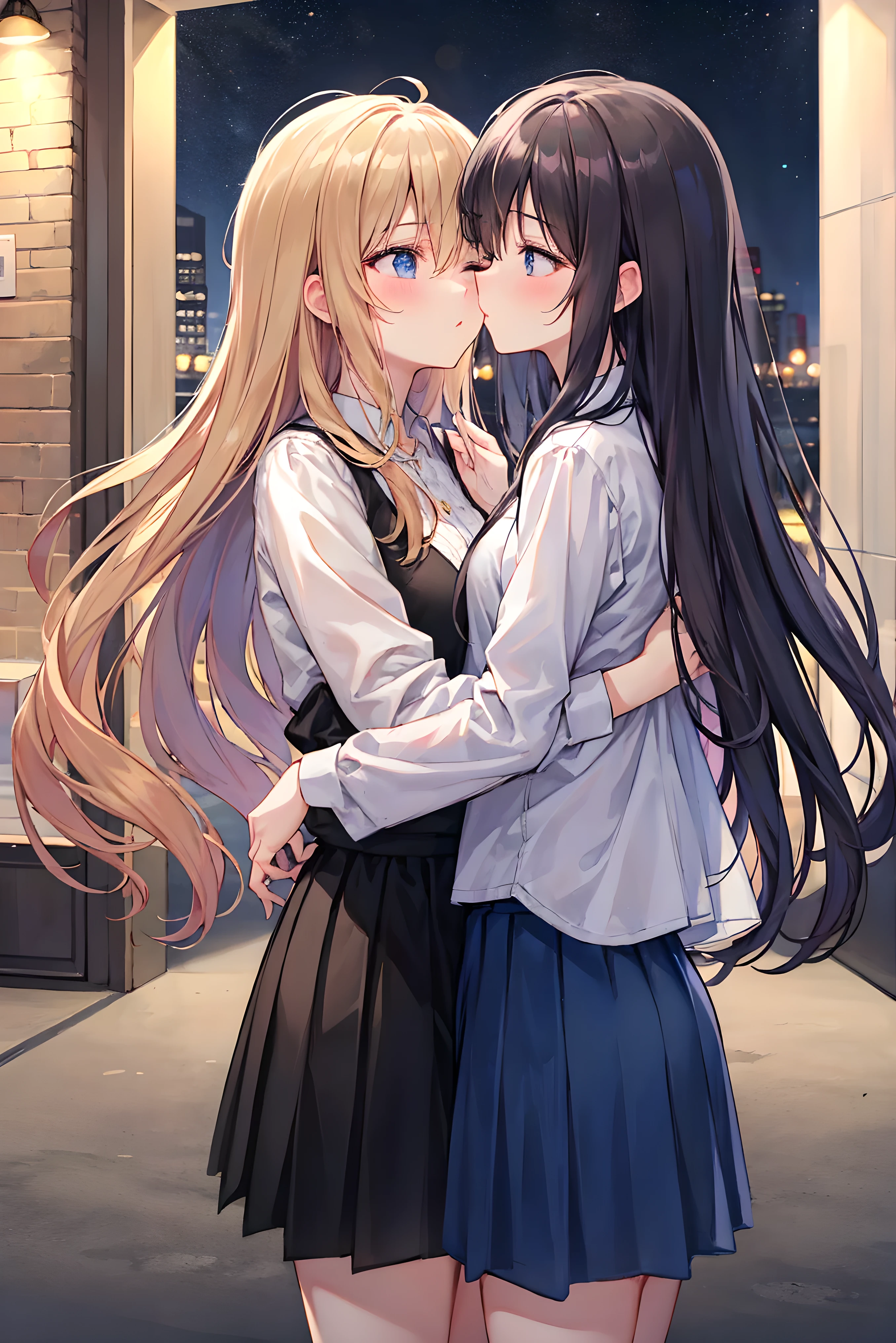 1girl, from front, incoming kiss
