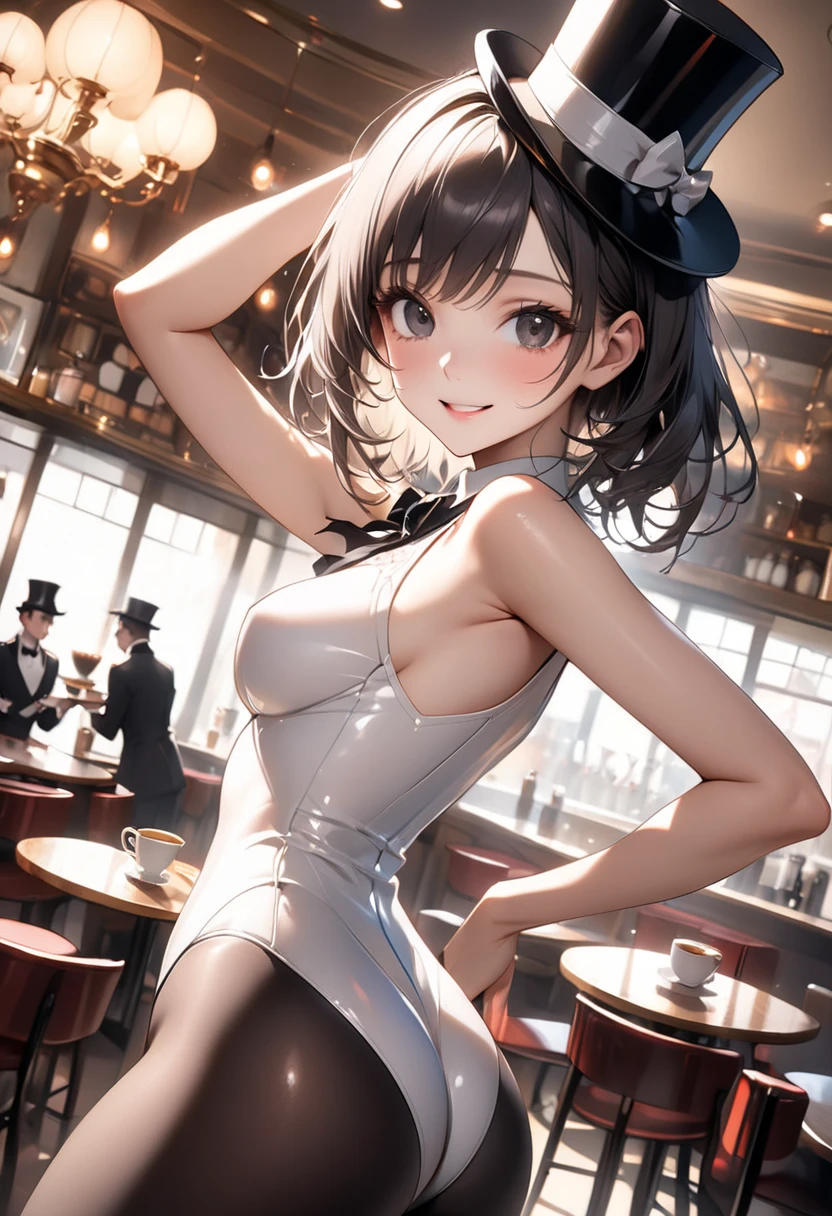 (masterpiece:1.3, Highest quality, Ultra-high resolution, Super detailed), (Realistic, photoRealistic:1.4), Beautiful illustrations, Perfect lighting, Natural light, colorful, Depth of written boundary, NFSW,
View your viewers, 1 Girl, Japanese, 15 years old, Perfect Face, (Perfect Anatomy), Cute and symmetrical face, Baby Face, Shiny skin,
(Long Hair, Curvy Hair, Blonde), Swept-apart bangs, blue eyes, Big eyes, Long eyelashes, (Large Breasts:0.8, Captivating thighs, Big Ass),
Beautiful Hair, Beautiful Face, Beautiful attention to detail, Beautiful clavicle, Beautiful body, Beautiful breasts, Beautiful thighs, Beautiful feet, Beautiful fingers, break,
Playboy Bunny Girl, High cut leotard, Black bow tie, White cuffs, Thighs wrapped in fishnet stockings, Black rabbit ears, The rabbit's tail comes from the donkey, Have a drink, ,
(Beautiful views), Daytime, (bar counter, over the counter:1.4), (Cute smile, Upward glance),