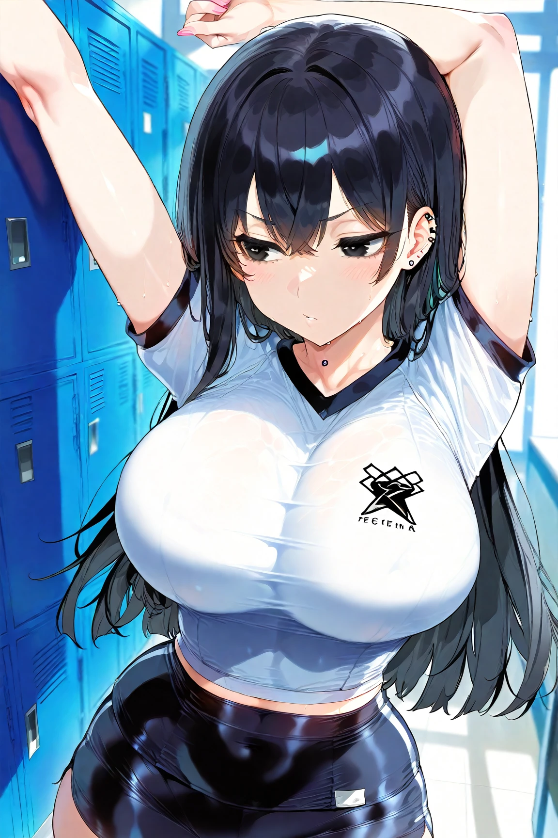 ((Sister having intense vaginal sex with a man:1.4)), Full body image, front, One girl, 18-year-old, Mix 4, (32K, RAW Photos, Highest quality, masterpiece:1.2), (Anime-like, photoAnime-like:1.37), cute, Short sleeve T-shirt,Shorts,レギンス, night, rain, Humidity, Professional Lighting, Photon Mapping, Radio City, Physically Based Rendering, Super Resolution, (Big Breasts:1.2), {{The biological weapon that preyed on the younger sister exposes her breasts and private parts, and with an evil smile on her face, straddles her older brother's crotch and has intense cowgirl sex.}}, ((Intense vaginal sex with a man:1.2)), 男, penis, Cowgirl Sex, モラルなし, whole body, NSFW