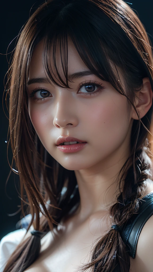 dressed, (photo realistic:1.4), (hyper realistic:1.4), (realistic:1.3),
(smoother lighting:1.05), (increase cinematic lighting quality:0.9), 32K,
1girl,20yo girl, realistic lighting, backlighting, light on face, ray trace, (brightening light:1.2), (Increase quality:1.4),
(best quality real texture skin:1.4), finely detailed eyes, finely detailed face, finely quality eyes,
(tired and sleepy and satisfied:0.0), face closeup, t-shirts,
(Increase body line mood:1.1), (Increase skin texture beauty:1.1)