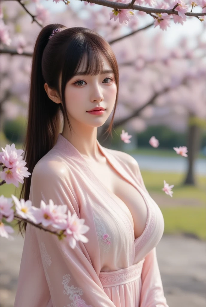 hinata / hinata Hyūga (Hyuuga Hinata) / [boruto: Naruto Next Generations] masterpiece, absurdres, hinata\(boruto\), 1girl, 独奏,mature female, tshirt v neck, high waist mini skirt, looking at viewer, (falling petals), perfect composition, detailed lips beautiful face, body propotion, blush, (pink lips), long hair, purple eyes, Soft gaze, super realistic, detailed, photoshoot, realistic face and body, cleavage, medium breast, show nipples, show vagina, spread legs. naruto shippuuden, 1girl, accurate konohagakure symbol, bangs, breasts, closed mouth,  eyes visible through hair, floating hair, forehead protector, foreshortening,  hairband, looking at viewer, parted bangs, short hair, 独奏, upper body, v-shaped eyebrows, ((masterpiece)), medium breast (best quality, highres:1.2), 1girl, beautiful detailed eyes, beautiful detailed lips, extremely detailed eyes and face, long eyelashes, HDR, studio lighting, sharp focus, physically-based rendering, extreme detail description, portraiting breasts, perfect shape, facing viewer, sweaty, gorgeous, appearing in full frame, good-looking, Beautiful fair skin and luster, Beautiful eyes are big and bright, Small mouth and thin lips, Goodness of style and slendernes), beautiful girl illuminated by seven colors of light, Irridescent coloe, showing off her figure, seductive and confident, enchanting aura, surrounded by cherry blossom trees, delicate and vibrant petals falling all around her, soft pink and white colors, sunlight filtering through the trees, creating a warm and dreamy atmosphere, show nipples, big breasts, show vagina, spread legs..