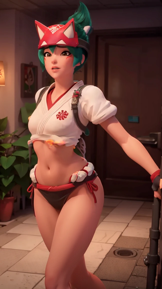 naked, topless, (owkiriko), kiriko \(overwatch\), green hair:0.7, red fox helmet, red sneakers, sexy pose, blushing, slutty bikini, string bikini, microbikini nsfw, , ass, sexy, realistic, realism, photorealism, photo-realistic, high contrast, (photorealistic:1.4), 8k high definition detailed realistic, (best quality, masterpiece:1.2), NSFW, photon mapping, radiosity, physically-based rendering, best quality, highly detailed, 1girl, pat pussy, cameltoe, bending over, ass,