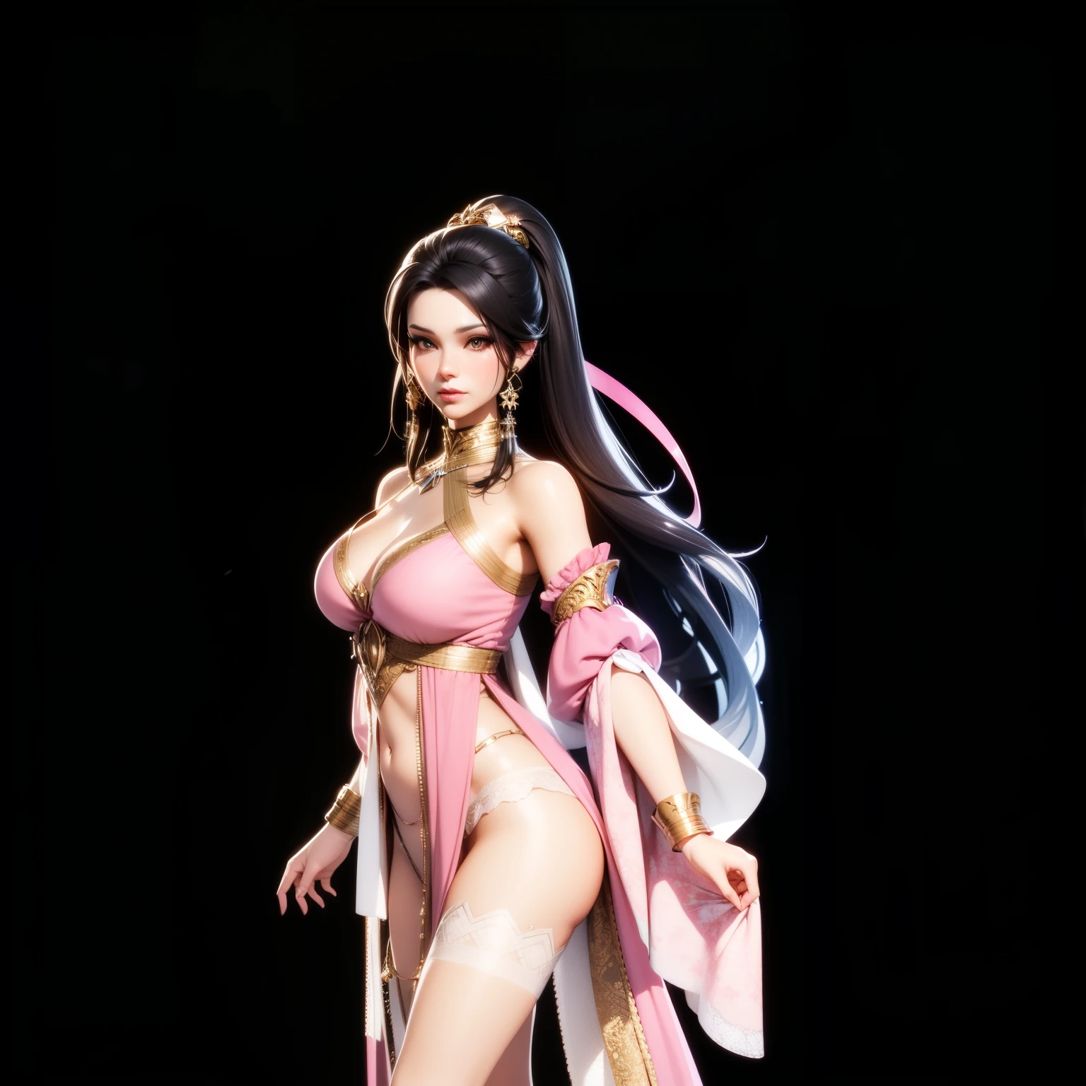 Black hair, Short ponytail, Full Body 3D Artwork! ! action figure girl, Very good figure, pop mart toys, (Naked )blind box toys, mockup, Full body, look back, animesque, simple backround, 3D Artwork, OC rendering, high detailing, Bright, Studio Lighting :1, blush stickers, Shy, blush, tornwing, embarrassed, toppless, tits out, Cute nipples, C4D, blender, Best Quality, ultra-detailliert, Super beautiful