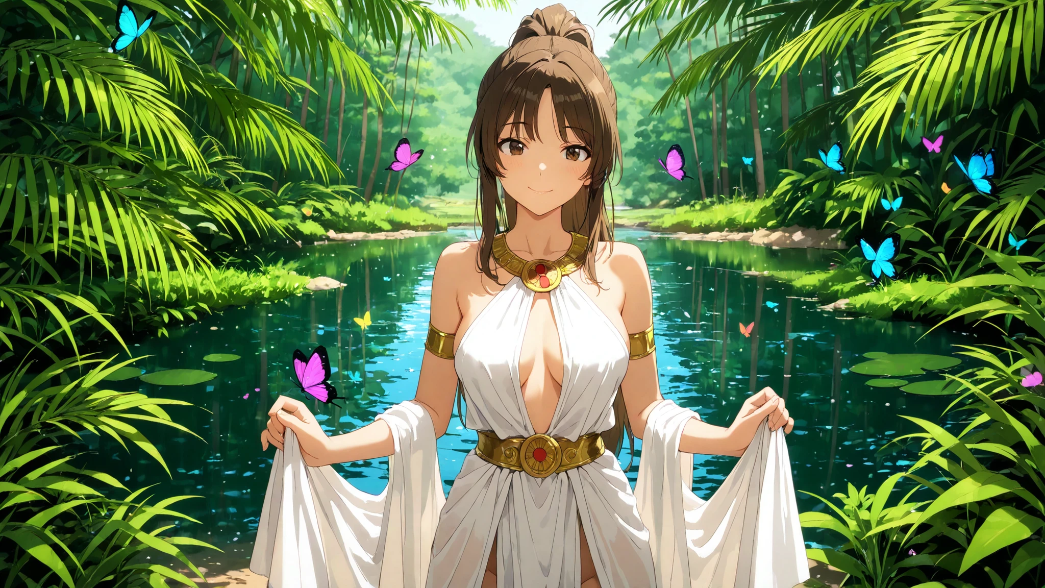 "(masterpiece:1.1), best quality,
1girl, (80s anime style:1.4), (eyelashes:1.5),(:1.2),
(intricate high detailed body:1.2),
black hair,
(bangs:1.1), (twintails, drill hair:1.1), (rabbit ears:1.2),
blue eyes, (red lip stick:1.1),
(tan skin:1.3), (slim body:1.1), (huge breasts:1.1),
shy,
(see-through lace bikini armor:1.2), (garter belt:1.1),
(fur:1.1), (hoop earrings:1.1), crystal necklace,
standing, arms behind back,
(cowboy shot, looking at viewer, from front:1.1),
(daytime, grassland, outdoors:1.1)"