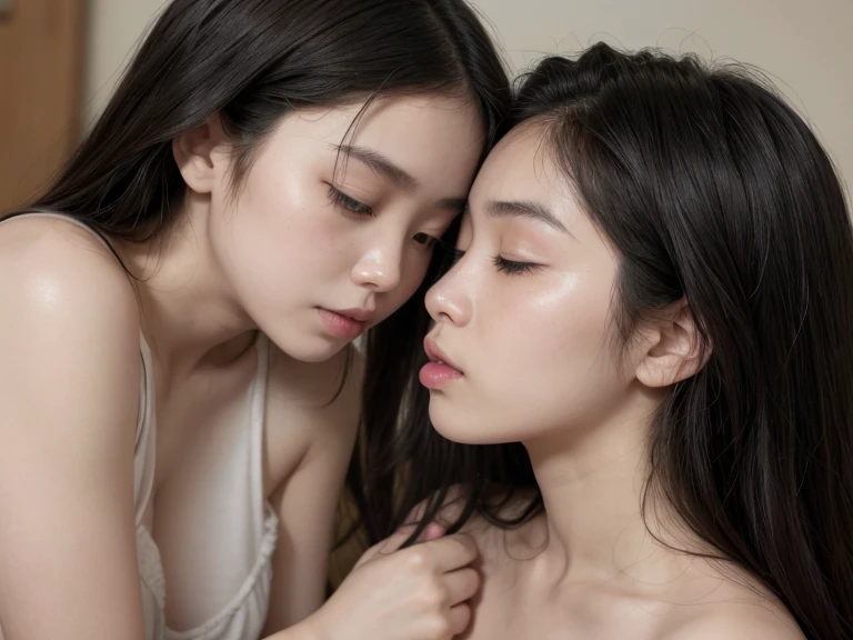 (nsfw:1.5)、(The beauty of two people making love in bed:1.5)、 (2Women)、(Swimwear:1.5)、Swimwearの色は自由、((Highest quality, 8k, Tabletop: 1.3, RAW Photos)), Sharp focus: 1.2, (1. ASPA GIRL :1.1), (alone: 1.12), (Realistic, Realistic: 1.37), (Face Focus: 1.1), Cute Face, Highly detailed face, (Black Hair, Upstyle :1.1), Big Breasts, nude,