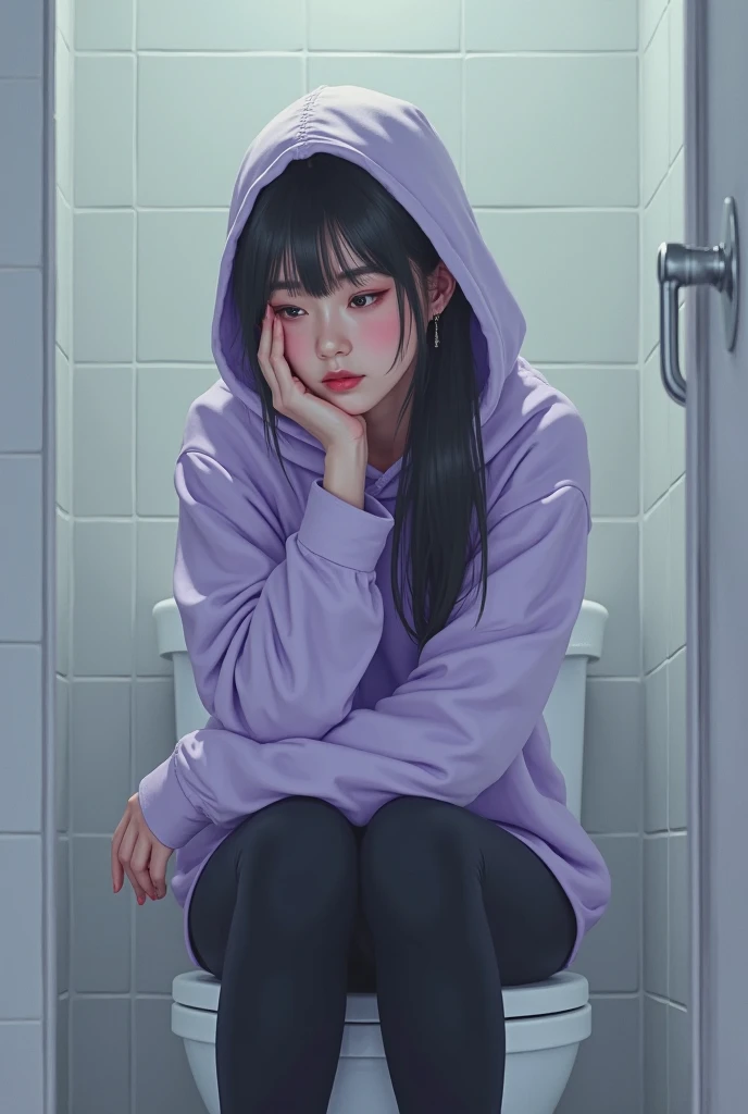 Ultra-realistic, 4k, 1girl, 10 year old, cute face, pretty face, cute eyes, skinny body, brown wavy hair, pink adidas sweatpants, tight long sleeve sports white tshirt, white sneakers, nervous facial expressions, very sweaty, both hands on ass, in dirty dark public toilet, near the toilet, dirty toilet walls, dirty toilet floor, dirty toilet, dirty clothes, sweaty clothes, (((make the whole image filthy and dirty))), (((mud on the floor and mud overflowing from toilet bowl))), stinky atmosphere, filthy atmosphere, mud everywhere, mud on face, mud on pants, disgusting toilet,