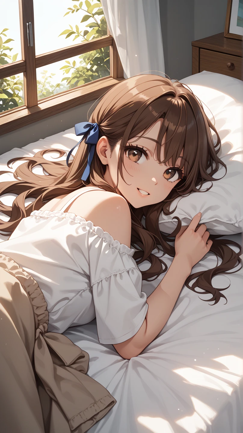 (Tabletop、8K、masterpiece、Highest quality)upon、((Half Up、))Cookie Hairpin、Brown eyes、Brown Hair、length、Fluffy hair、Delicate eyes、Brown outerwear、Light brown sweater、((Scared))、(((cry)))、(missionary, 1boy, penis, lying, vaginale, ass pov, spread legs, Sex, nsfw)、nose blush、steam, Shiny Hair、Very fine and beautiful bright eyes、Very detailed, clear and beautiful face, Awards, Anatomically correct