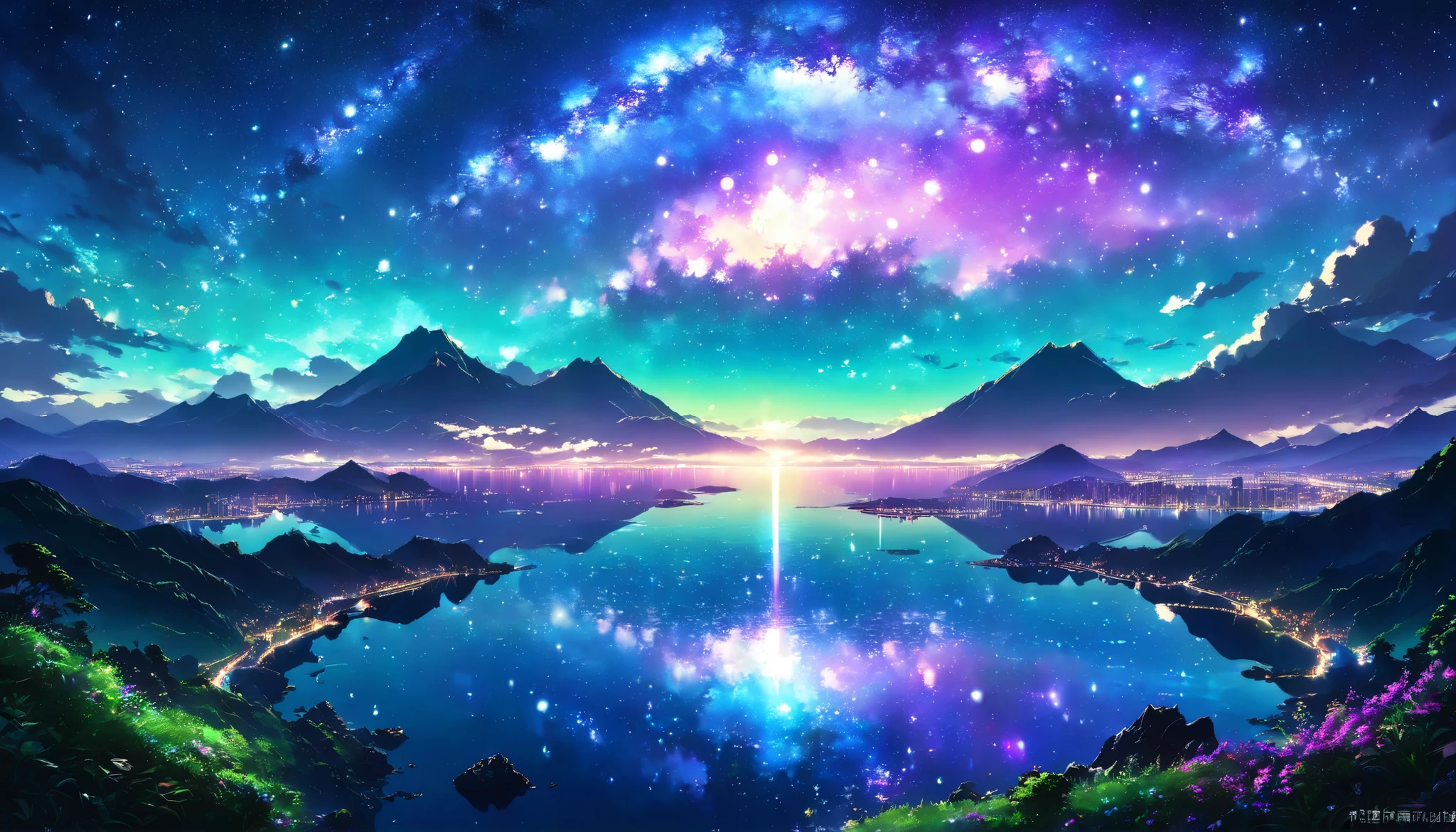 night sky, star空, Milky Way, star, star屑, Milky Way, star雲, star団, 流star, Celestial Bodies観測, horizon , silhouette, Mountain, ocean , lake, City lights, gradient , azure, Ultramarine, green, Purple , black, darkness, mystery, grow up, universe, Earth, Celestial Bodies, light, Shine, Vibe, Depth, SPREAD THE WORD, silence, Awe, hope, Romance, timelapse, Celestial Bodies写真,beautiful anime scenery, landscape, beautiful digital painting , Andreas Rocha, beautiful artistic illustration holding a picture book , amazing wallpapers , Raymond Han , Distorted shape , スタジオグリブリー 新 ocean 誠, Beautiful Wallpapers, anime scenery