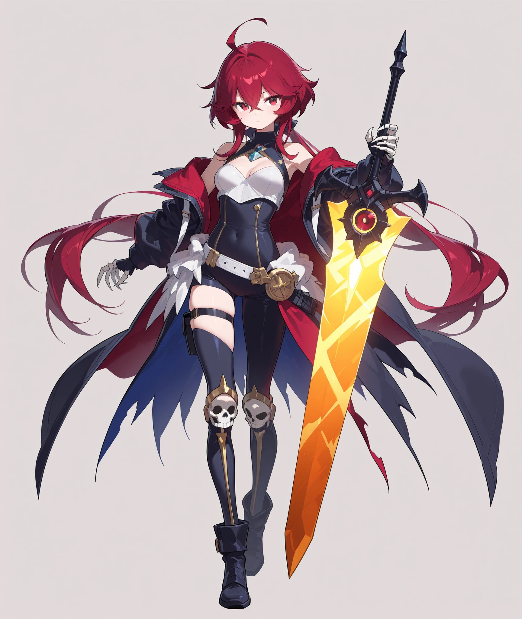 anime character with red hair and horns holding two swords, from arknights, rias gremory, trending on artstation pixiv, demon anime girl, ayaka genshin impact, anime girl with a bow and arrow, anime character design, pixiv 3dcg, ayaka game genshin impact, pretty anime character design, anime full body illustration, 4k, sangat detail, relistic, sempurna