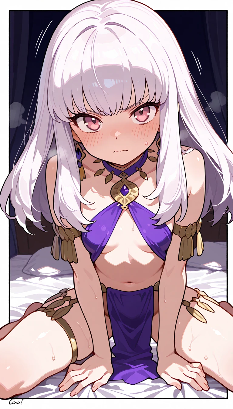 masterpiece、(highest quality)、(white background)、(perfect hands)、(10 year old girl)、(1 person)、nipple、small breasts、belly button、sexy、No panties、No bra、I don't have pants、No skirt、kimono、peach blossom、Doll's Festival、pink eyes、bob hair、black hair and shes has a sex whit boy