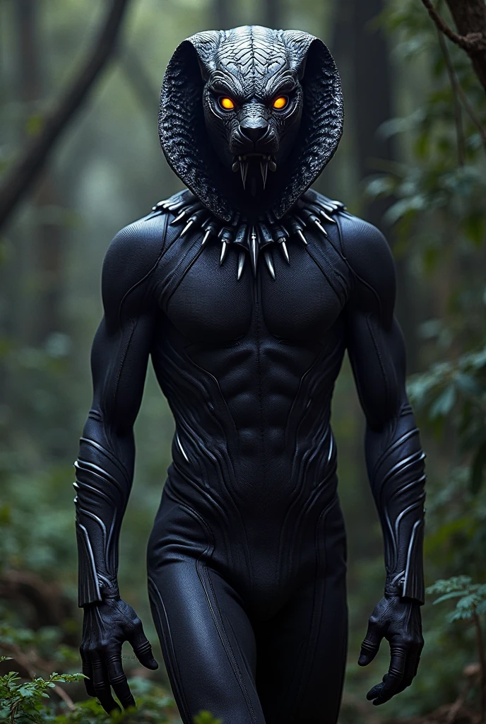 A hero wearing a metal wolf mask and black body suit with sharp metal nails standing on building roof