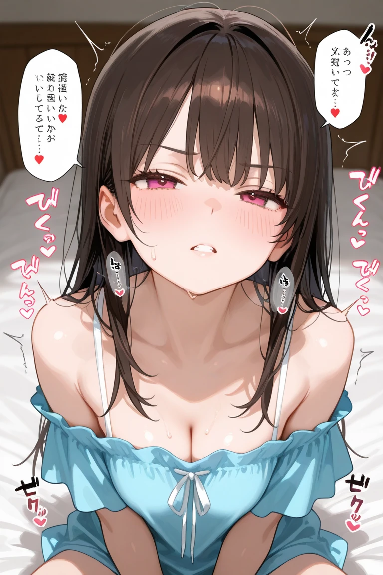 Black Hair、Purple Eyes。long hair。Completely naked。sexual behavior。