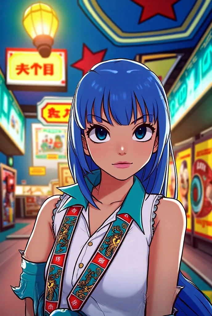 at a casino, fuu, hair ornament, orange eyes, hairclip, bare shoulders, collarbone, aqua hair, rabbit ears, playboy bunny, black bunny suit, groin, <lora:FuuAlt:0.7>, looking at viewer, smile, <lora:add_detail:0.3>