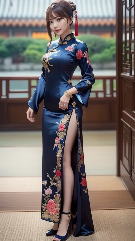 Robe is a traditional Chinese dress,It is known for its slim fit and elegant design,Can perfectly show the dignity and sexiness of women。Wear a cheongsam,You can start from the following aspects:
Tailored fit:The biggest feature of cheongsam is its close-fitting design.,Can outline the female body curves。Choose a cheongsam that fits you well,Can perfectly show your body advantages。
Elegant pattern:The patterns on cheongsam often have strong Chinese cultural characteristics.,Such as flowers、Birds, etc.。Choose a cheongsam with an elegant pattern,Can increase the overall sense of dignity。
Appropriate length:The length of the cheongsam is also important。Generally speaking,Long cheongsam is more dignified,The short cheongsam is more sexy。According to your needs and occasions,Choose the right length。
Exquisite details:Details on the cheongsam,Like a buckle、Embroidery, etc,Can increase the overall wear exquisite feeling。Choose some cheongsams with exquisite details,Can improve your temperament。
Suitable footwear:The shoes that match the cheongsam are also very important。Generally speaking,High heels are the best choice,It not only increases your height,It can also make your figure more slender。
Confident posture:After putting on the cheongsam,保持Confident posture非常重要。Keep your chest and abdomen in,Walk gracefully,Can make you more charming。