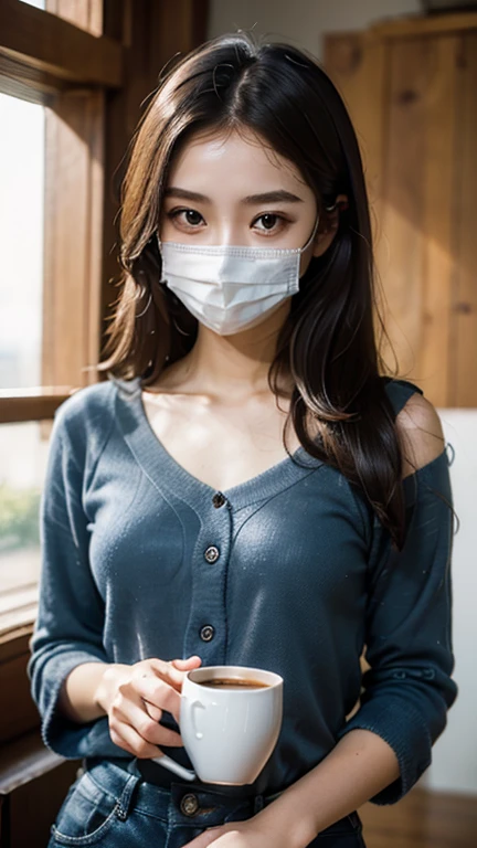 medium shot,living room, japanese lady, pale skin, droopy eyes, 20 year old, bowl cut hair, ((white t-shirts,lowrise blue denim shorts)), ((sitting on the sofa)), high quality:1.3, shoot from below, Professional lighting:2.0 realistic:1.2, 4k resolution, detailed skin, masterpiece:1.1,smile,(tanned skin:1.3),(athlete:1.2),(no bra:1.3),(braless),(model pose), BREAK (mask_pull:1.3),