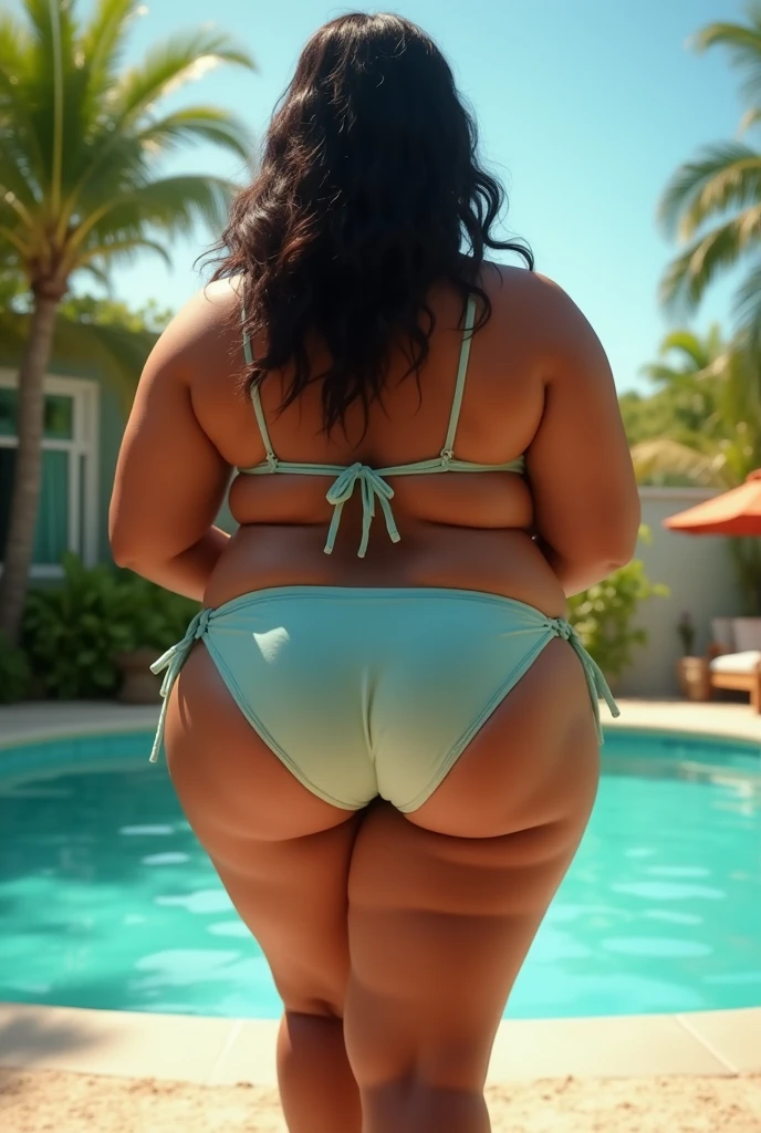 ((Best Quality, 8K, Masterpiece: 1.3)), Chubby woman smile ((best quality)), ((masterpiece)), (detailed), perfect face, USA woman fat in a dark-blue shirt and blue denim skirt walking down a street, thicc, she has a jiggly fat round belly, bbwchan, wearing tight sexy clothes, skinny waist and thick hips, widest hips, her belly is fat and round, soft curvy shape, hyperrealistic full figure, wearing a cute top, wide hips, cropped shoulders,Bare belly,(big assa:0.7),show legs,, thicc, beautiful thick female, beautiful curvy female,, Tall and tall,clear curvy details, curvy hourglass figure, alluring plus sized model, bbwchan, Voluptious body, Curvy model, Curvy body, Be red in the face, 1girll fat , a matural female, A MILF, the golden ratio,(Kpop idol),(Oil skin:1.2),(Oil skin:1.1) background High quality, HD, realistic, HDR. mountain refuge in grey stone, blends into the panoramic view of the mountain, spring landscape (green and flowery), edelweiss, lake, stream that winds, sunset, cool breeze. welcome mountaineers and hikers.