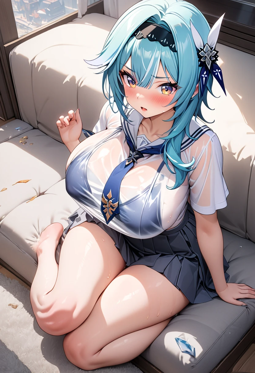 ((La mejor calidad)), ((Obra maestra)), (muy Detallado), alta resolucion, Cara perfecta, sexy, atractiva, ((8k)), tetas grandes, Aqua Konosuba