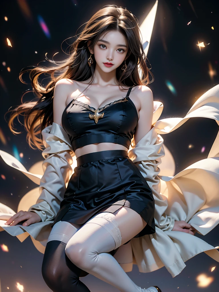 top quality, future world, State-of-the-art robot, Beautiful Woman, flying hair, Transformed into a cyborg except for the face, sexy images, whole body photo, ((Astrologer, star signs ring on table, Horoscope,candles, star signs book ))