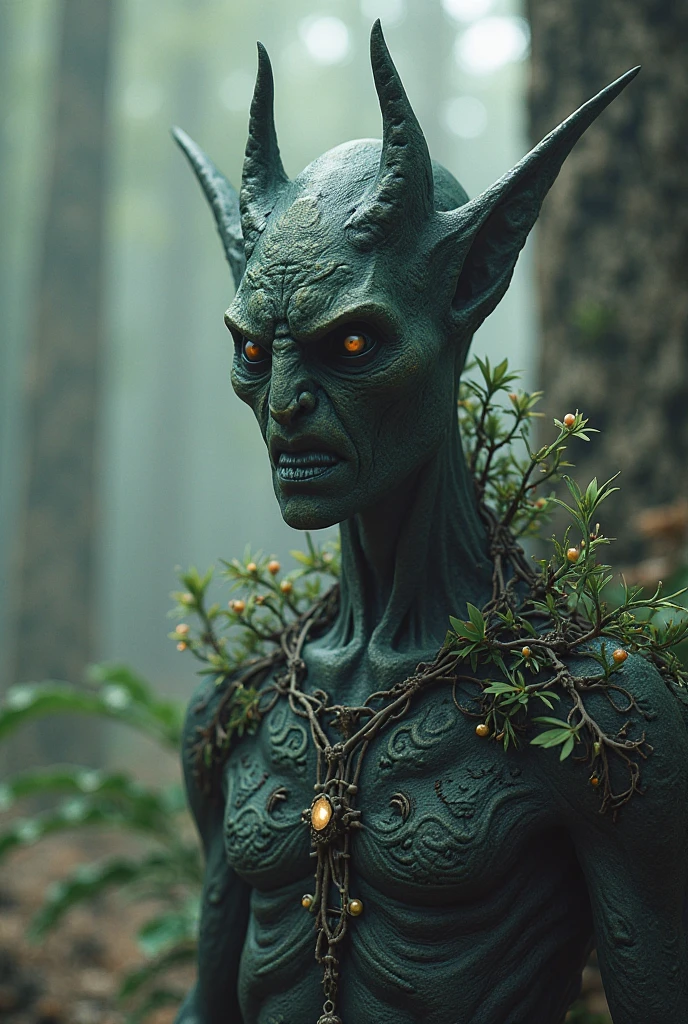 Kurupi face, black man, pointy-eared