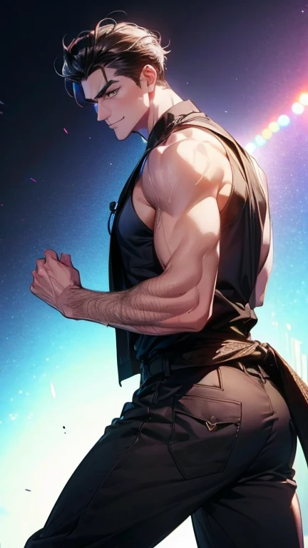 great power, emanating from the character's back, position of a beast with his back raised