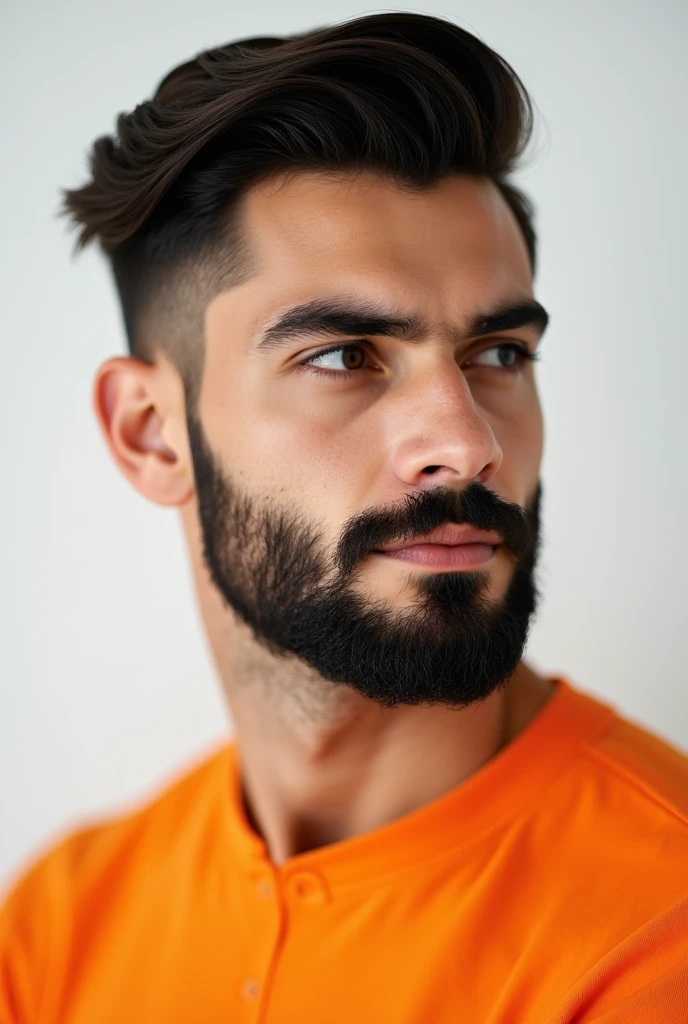 um homem jovem adulto com barba e cabelos longos ondulados pousa nu para a camara (melhor qualidade)), ((obra de arte)), (detalhado), rosto perfeito,