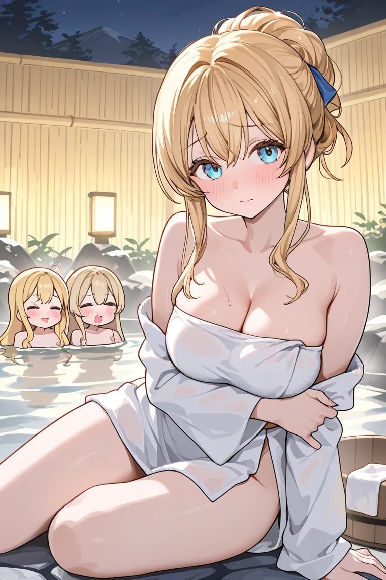 Nudist blonde lady squatting、A lot of close elementary school boys hugging each other、surround each other'neck of、Laughter and joy、In the men's bath in Japan、Group Selfies、Intense curiosity and shame、Leaning forward、Recorded video、Many smartphone photographers