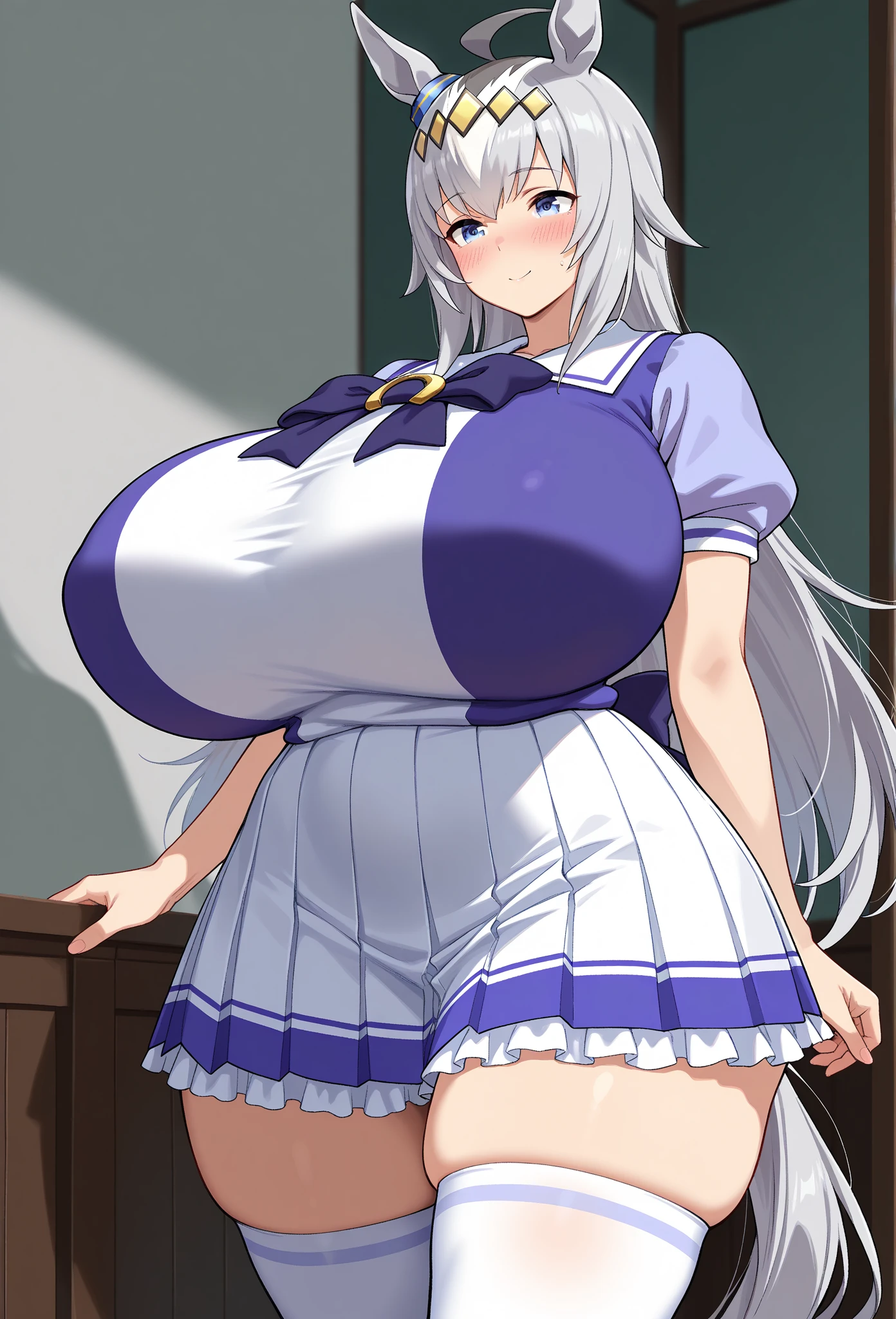 One woman、27-year-old female、Huge breasts:1.3、sagging breast:1.3、School nurse's office、Health teacher、Brown Hair、ponytail、Blue eyes、Sit in a swivel chair、White、