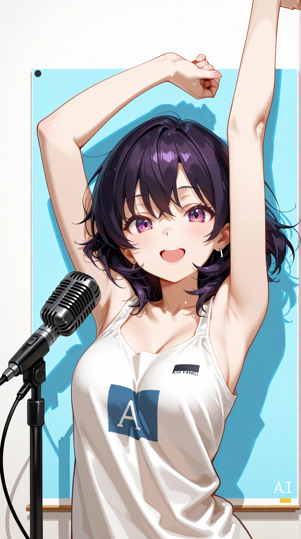 (masterpiece、Highest quality)、Highest quality, Ultra-high resolution, (((masterpiece))), alone, Sweat、Big eyes, Composition from the front、(Close-up of a person)、Shortcuts、Embarrassed face、Bronze Hair、Short back hair、Sports Bra、Panties