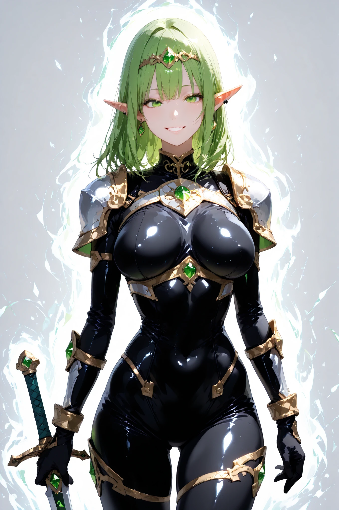 ((Best masterpiece, Perfect quality, Ultra detailed)), A girl with green skin